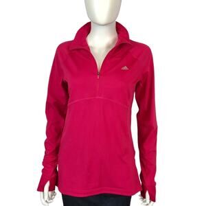 Adidas Athletic Jacket Fuchsia Pink 1/4 Zip Athleisure Pullover Size M